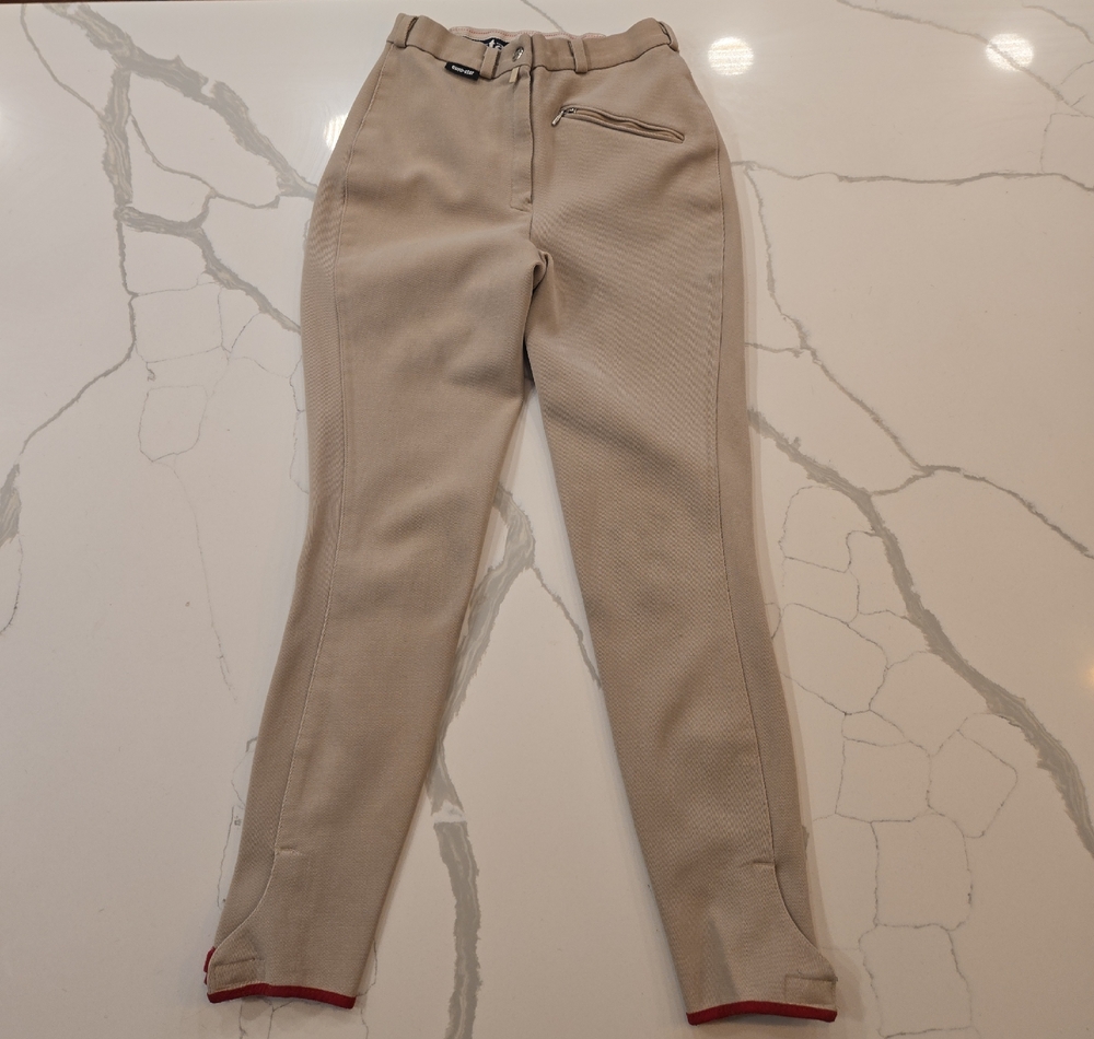 Euro Star Womens Riding Breeches Pants Tan High Waisted Size 28